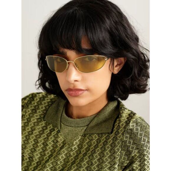 Loewe Women Sunglasses Gold Brown Wraparound LW40164U 32E NEW AUTHENTIC main image 12